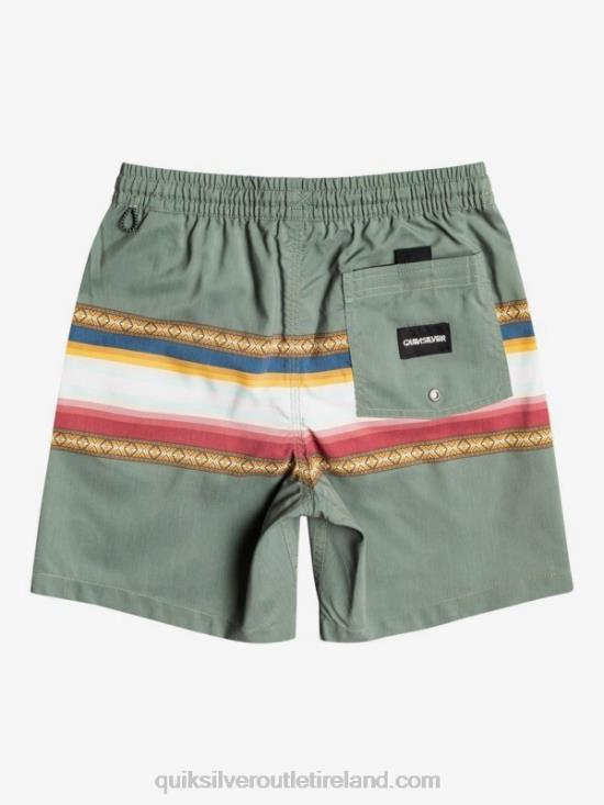 Boys Quiksilver 8-16 Sun Faded 15 Recycled Volleys N02TD2321 thyme