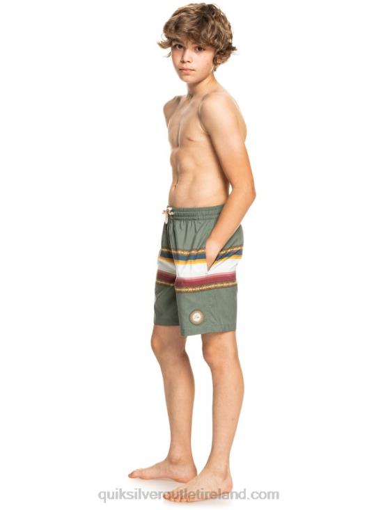 Boys Quiksilver 8-16 Sun Faded 15 Recycled Volleys N02TD2321 thyme