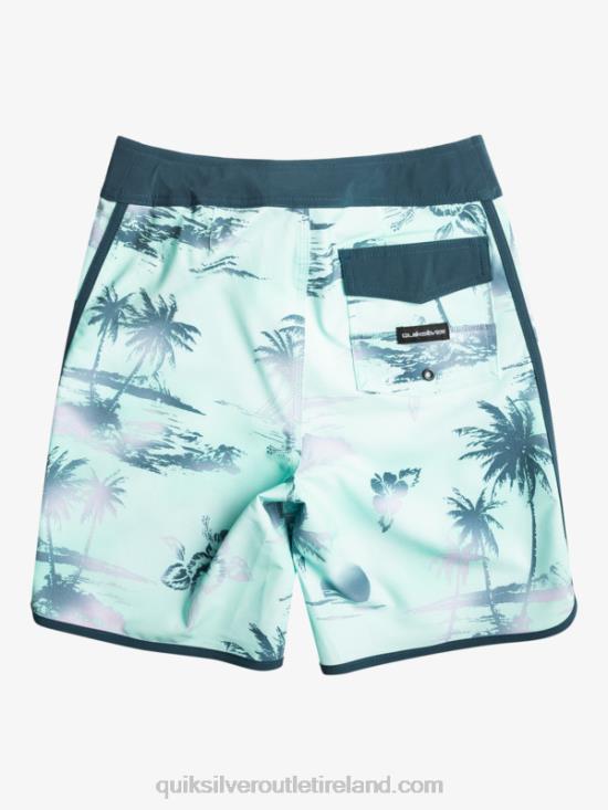 Boys Quiksilver 8-16 Surfsilk Scallop 17 Boardshorts N02TD2020 beach glass