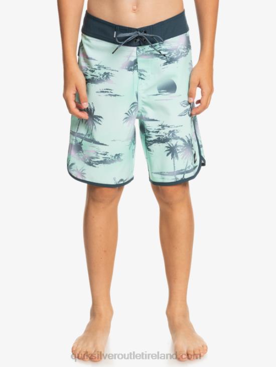 Boys Quiksilver 8-16 Surfsilk Scallop 17 Boardshorts N02TD2020 beach glass
