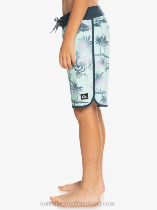 Boys Quiksilver 8-16 Surfsilk Scallop 17 Boardshorts N02TD2020 beach glass