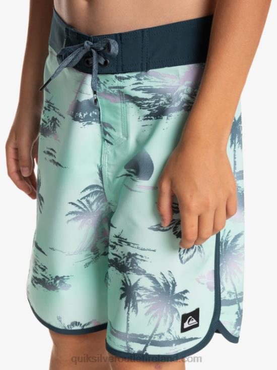 Boys Quiksilver 8-16 Surfsilk Scallop 17 Boardshorts N02TD2020 beach glass