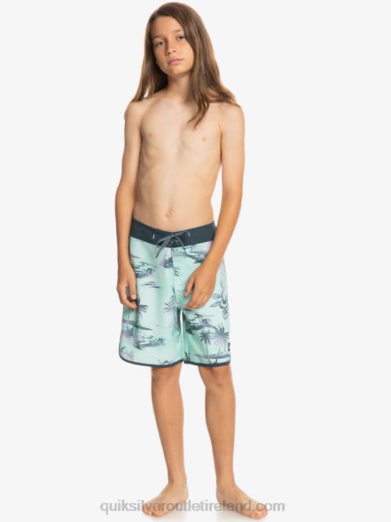 Boys Quiksilver 8-16 Surfsilk Scallop 17 Boardshorts N02TD2020 beach glass