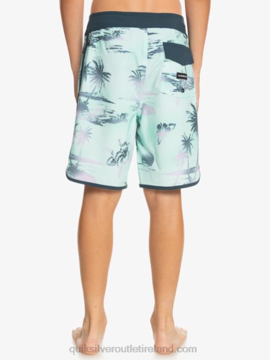 Boys Quiksilver 8-16 Surfsilk Scallop 17 Boardshorts N02TD2020 beach glass