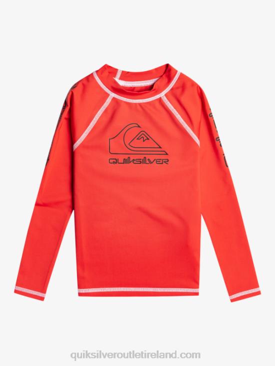 Boys Quiksilver 2-7 On Tour Long Sleeve UPF 50 Rashguard N02TD2220 high risk red