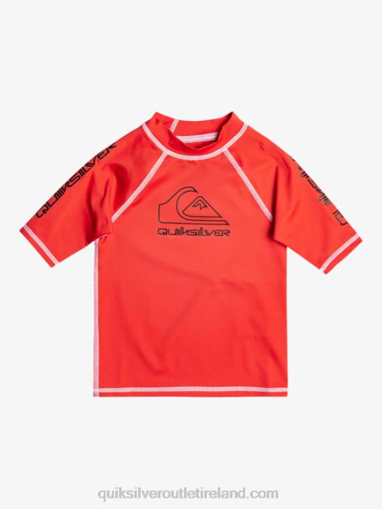 Boys Quiksilver 2-7 On Tour Short Sleeve UPF 50 Rashguard N02TD2116 high risk red