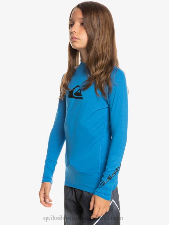 Boys Quiksilver 8-16 All Time Ls Youth L/SL Surf Tee N02TD2100 snorkel blue heather