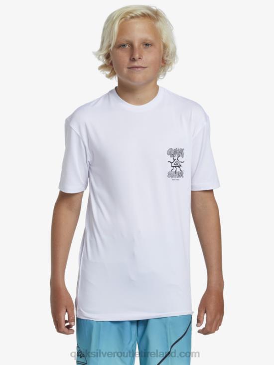 Boys Quiksilver 8-16 Mix Session UPF 50 Short Sleeve Surf Tee N02TD2017 white