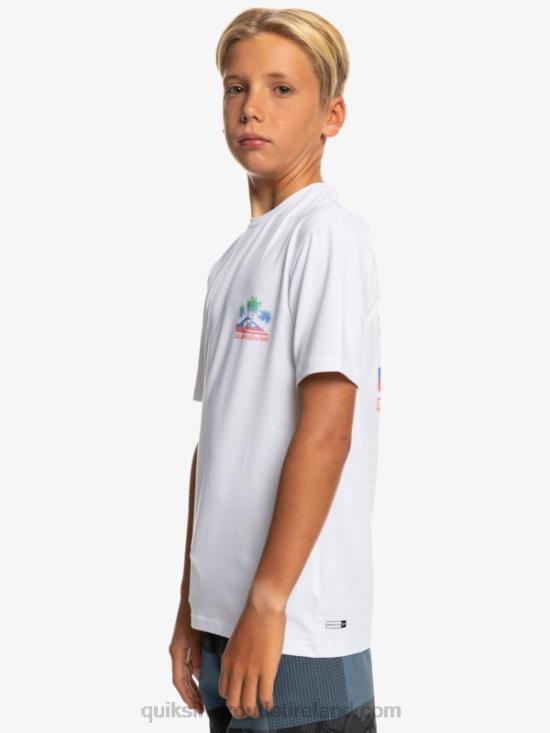 Boys Quiksilver 8-16 Mix Session UPF 50 Short Sleeve Surf Tee N02TD2017 white