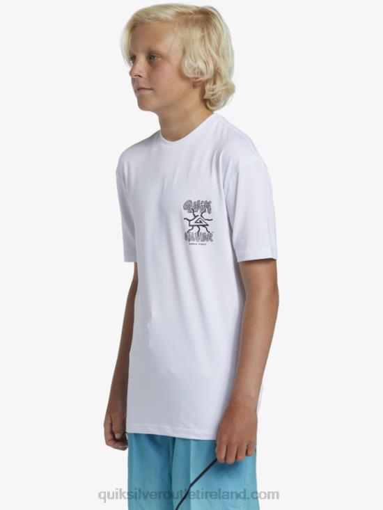Boys Quiksilver 8-16 Mix Session UPF 50 Short Sleeve Surf Tee N02TD2017 white