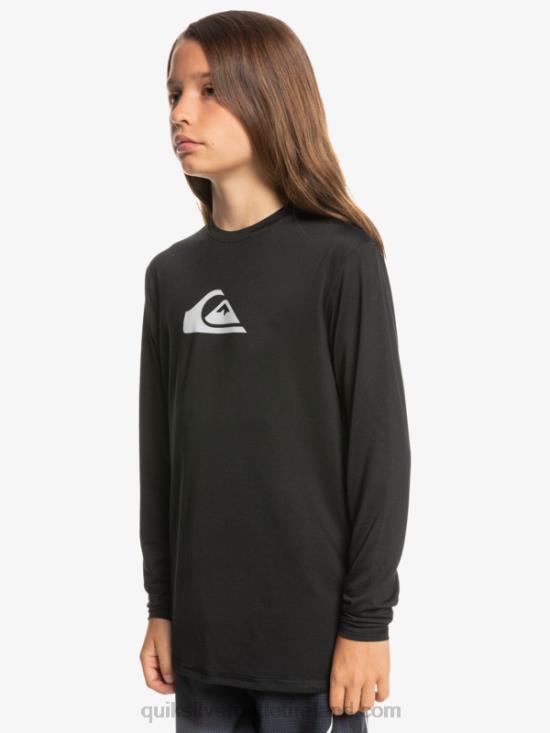 Boys Quiksilver 8-16 Solid Streak Ls Youth L/SL Surf Tee N02TD2117 black