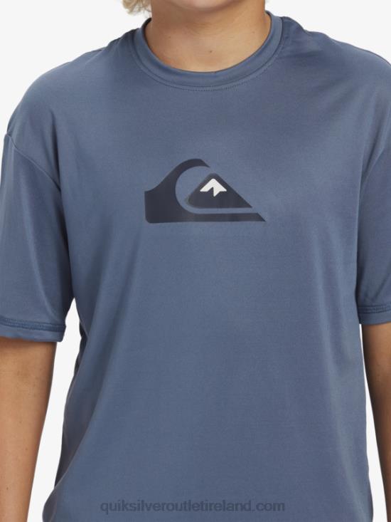 Boys Quiksilver 8-16 Solid Streak Short Sleeve UPF 50 Surf T-Shirt N02TD2136 bering sea