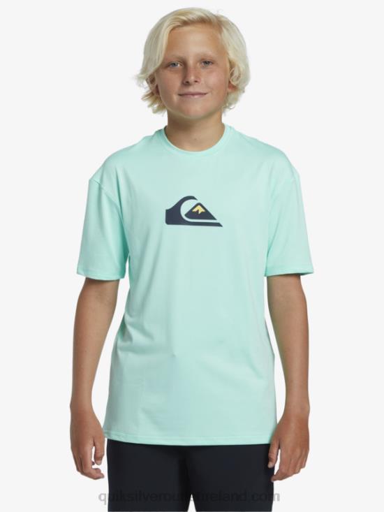 Boys Quiksilver 8-16 Solid Streak Short Sleeve UPF 50 Surf T-Shirt N02TD2137 beach glass