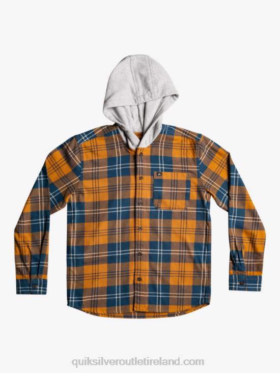 Boys Quiksilver 8-16 Halidon Hooded Long Sleeve Shirt N02TD2309 brown sugar harelaw