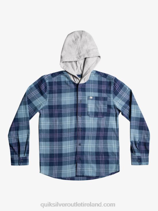 Boys Quiksilver 8-16 Halidon Hooded Long Sleeve Shirt N02TD2310 provencial blue harelaw