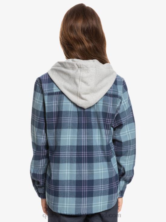 Boys Quiksilver 8-16 Halidon Hooded Long Sleeve Shirt N02TD2310 provencial blue harelaw