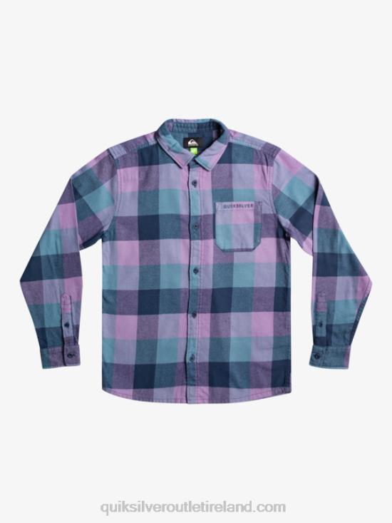 Boys Quiksilver 8-16 Motherfly Long Sleeve Flannel Shirt N02TD2304 insignia blue motherfly