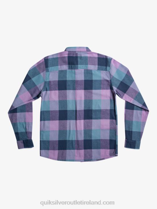 Boys Quiksilver 8-16 Motherfly Long Sleeve Flannel Shirt N02TD2304 insignia blue motherfly