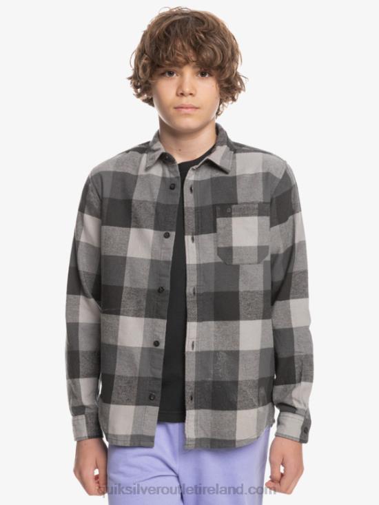 Boys Quiksilver 8-16 Motherfly Long Sleeve Flannel Shirt N02TD2307 iron gate motherfly
