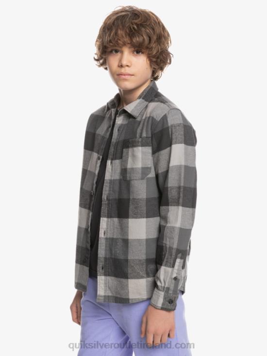 Boys Quiksilver 8-16 Motherfly Long Sleeve Flannel Shirt N02TD2307 iron gate motherfly