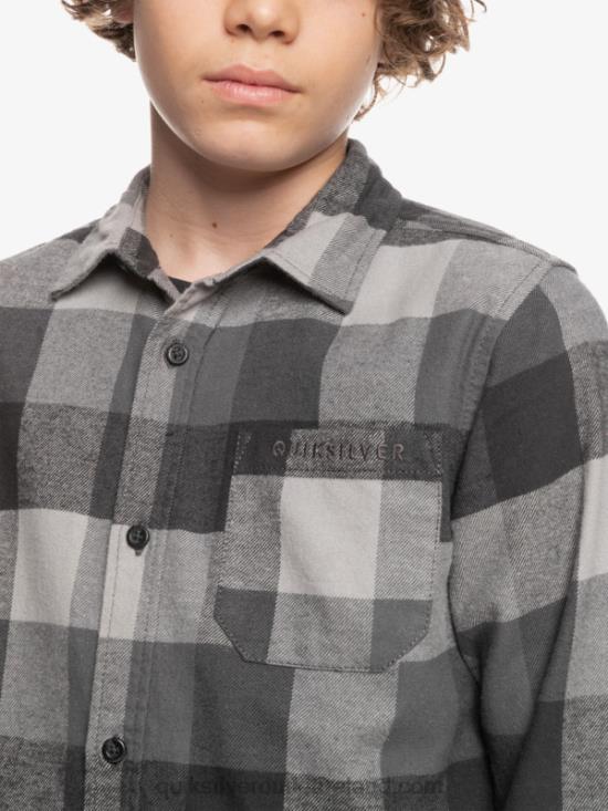Boys Quiksilver 8-16 Motherfly Long Sleeve Flannel Shirt N02TD2307 iron gate motherfly
