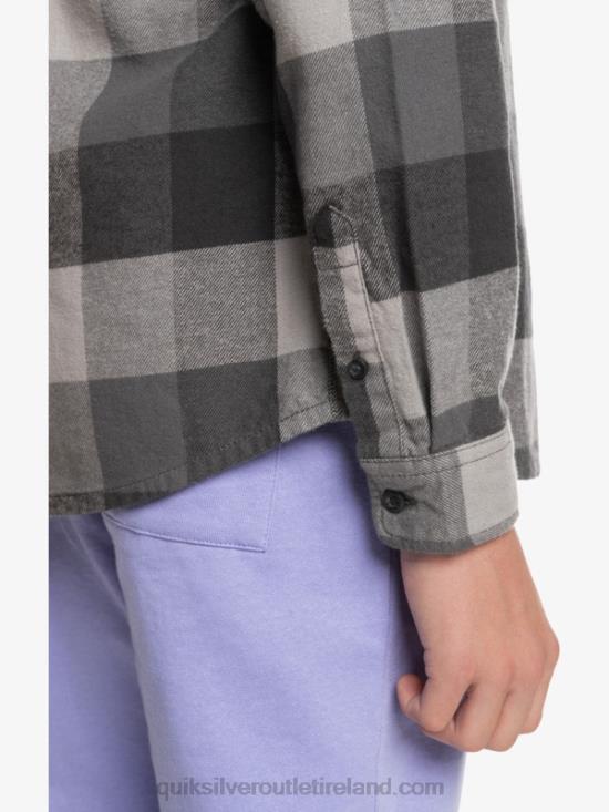 Boys Quiksilver 8-16 Motherfly Long Sleeve Flannel Shirt N02TD2307 iron gate motherfly