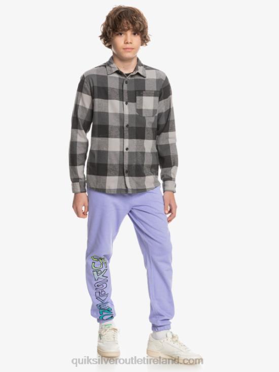 Boys Quiksilver 8-16 Motherfly Long Sleeve Flannel Shirt N02TD2307 iron gate motherfly