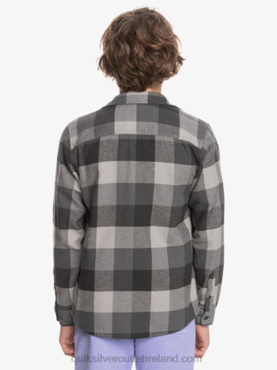 Boys Quiksilver 8-16 Motherfly Long Sleeve Flannel Shirt N02TD2307 iron gate motherfly