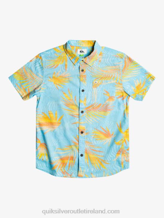 Boys Quiksilver 8-16 Ripped Up Short Sleeve Shirt N02TD2197 sky blue ripped up
