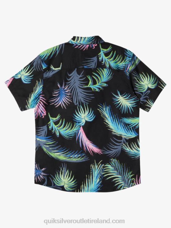 Boys Quiksilver Tropical Glitch Short Sleeve Shirt N02TD1913 black tropical glitch