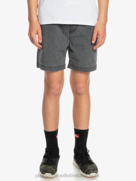 Boys Quiksilver 8-16 Taxer 15 Elastic Waist Shorts N02TD2079 black