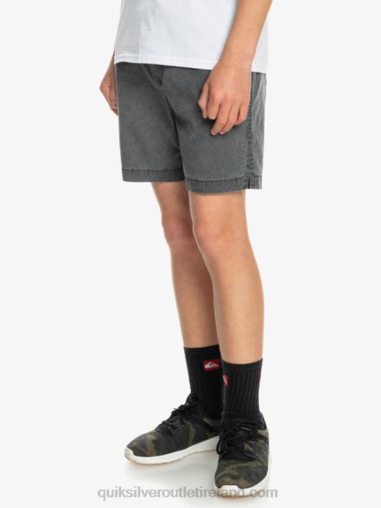Boys Quiksilver 8-16 Taxer 15 Elastic Waist Shorts N02TD2079 black