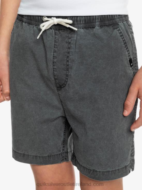 Boys Quiksilver 8-16 Taxer 15 Elastic Waist Shorts N02TD2079 black