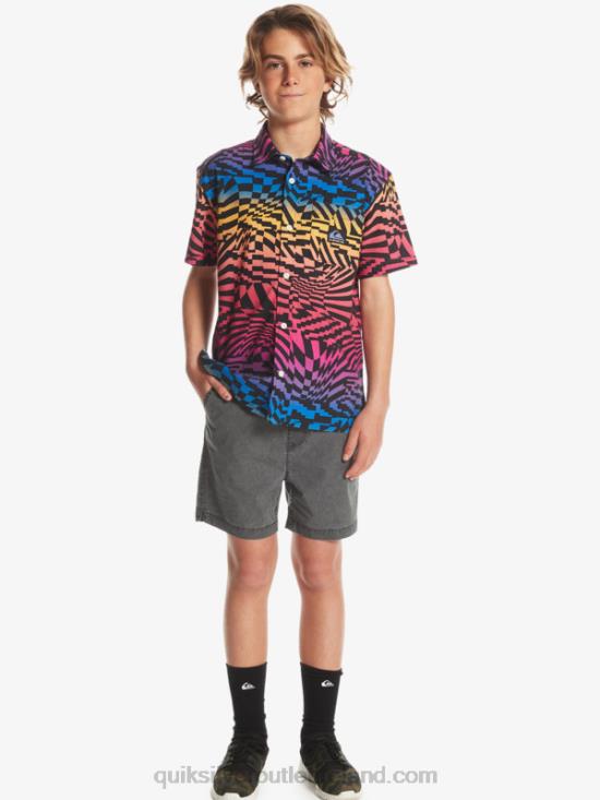 Boys Quiksilver 8-16 Taxer 15 Elastic Waist Shorts N02TD2079 black