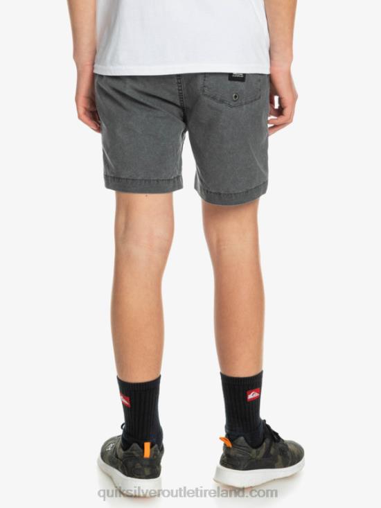 Boys Quiksilver 8-16 Taxer 15 Elastic Waist Shorts N02TD2079 black