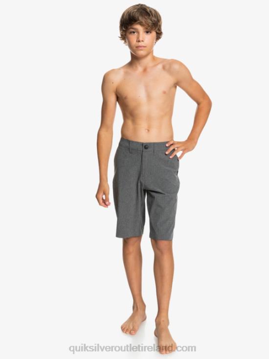 Boys Quiksilver 8-16 Union Heather Amphibian 19 Hybrid Shorts N02TD2313 black