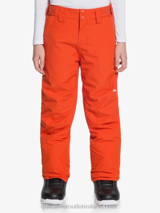 Boys Quiksilver 8-16 Estate Insulated Orange Snow Pants 8-16 N02TD2291 pureed pumpkin