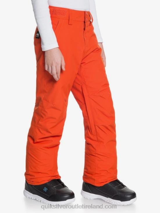 Boys Quiksilver 8-16 Estate Insulated Orange Snow Pants 8-16 N02TD2291 pureed pumpkin