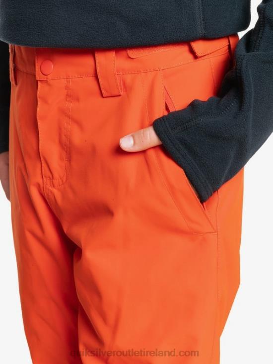 Boys Quiksilver 8-16 Estate Insulated Orange Snow Pants 8-16 N02TD2291 pureed pumpkin