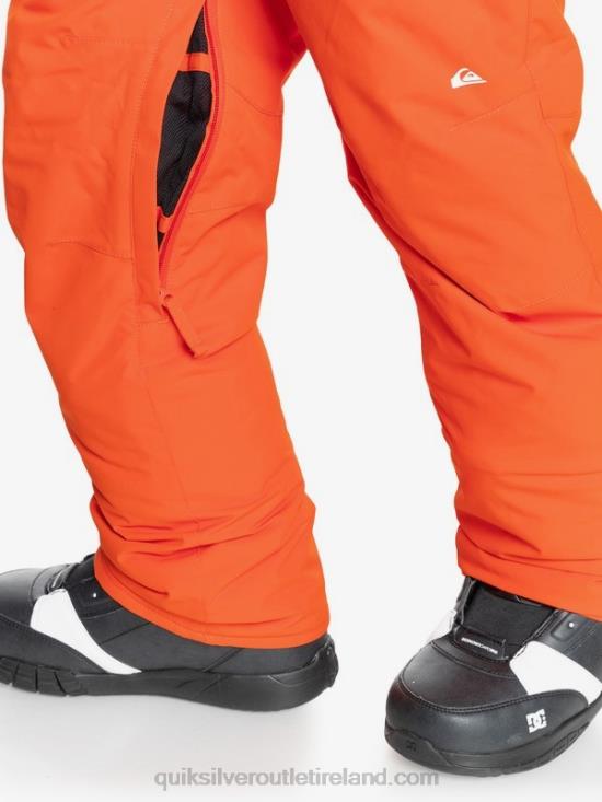 Boys Quiksilver 8-16 Estate Insulated Orange Snow Pants 8-16 N02TD2291 pureed pumpkin