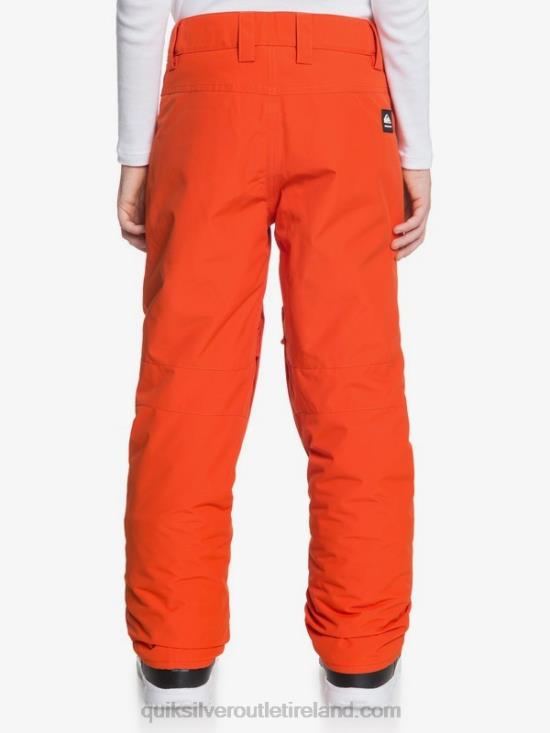 Boys Quiksilver 8-16 Estate Insulated Orange Snow Pants 8-16 N02TD2291 pureed pumpkin