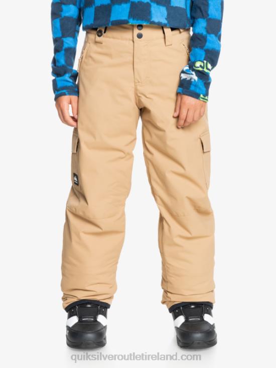 Boys Quiksilver 8-16 Porter Insulated Khaki Snow Pants N02TD2260 tannin