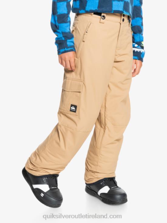 Boys Quiksilver 8-16 Porter Insulated Khaki Snow Pants N02TD2260 tannin