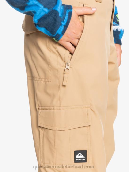 Boys Quiksilver 8-16 Porter Insulated Khaki Snow Pants N02TD2260 tannin
