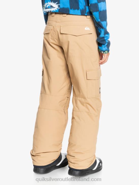 Boys Quiksilver 8-16 Porter Insulated Khaki Snow Pants N02TD2260 tannin