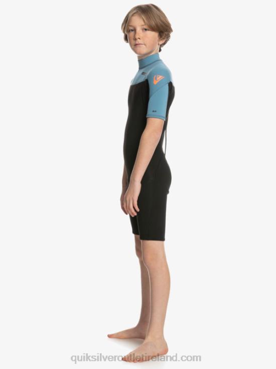 Boys Quiksilver 8-16 2/2mm Everyday Sessions Short Sleeve Back Zip Springsuit N02TD2041 black/provincial blue