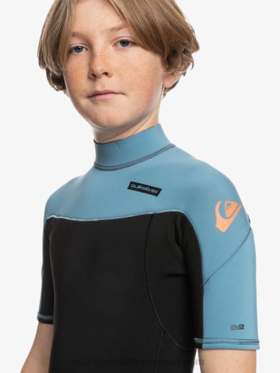 Boys Quiksilver 8-16 2/2mm Everyday Sessions Short Sleeve Back Zip Springsuit N02TD2041 black/provincial blue