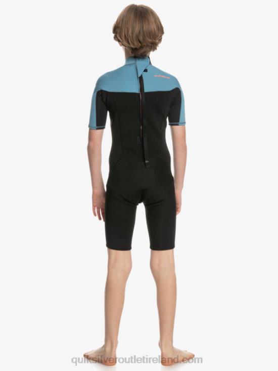 Boys Quiksilver 8-16 2/2mm Everyday Sessions Short Sleeve Back Zip Springsuit N02TD2041 black/provincial blue