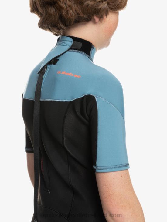 Boys Quiksilver 8-16 2/2mm Everyday Sessions Short Sleeve Back Zip Springsuit N02TD2041 black/provincial blue