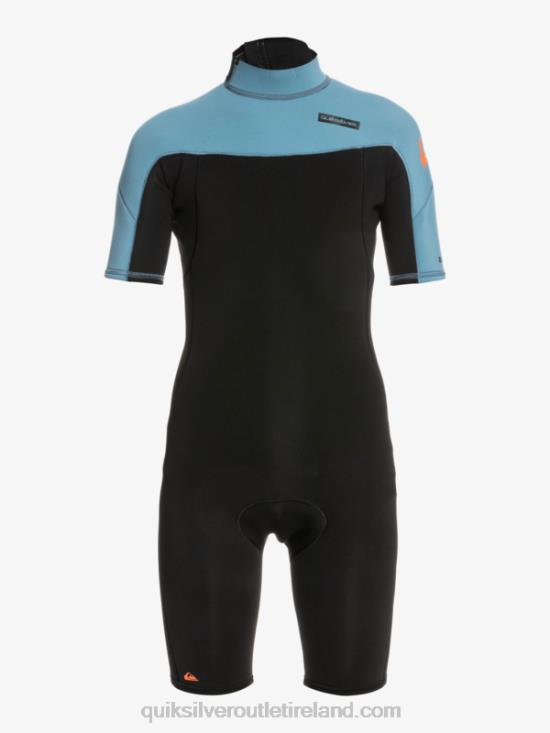 Boys Quiksilver 8-16 2/2mm Everyday Sessions Short Sleeve Back Zip Springsuit N02TD2041 black/provincial blue